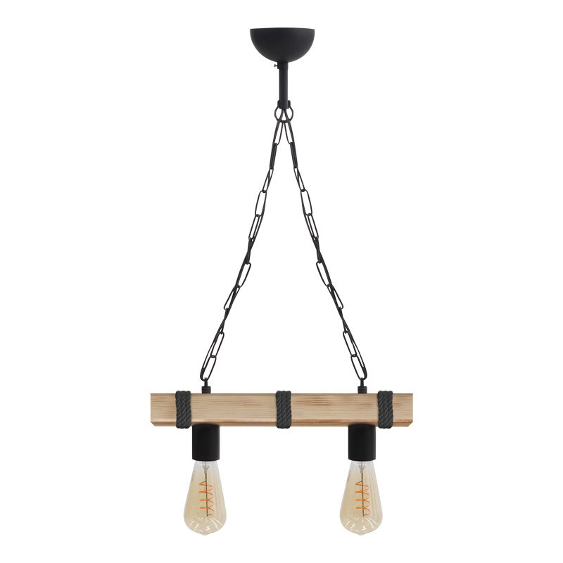 Vero Megapap wooden ceiling light in natural - black color 40x8x65cm.