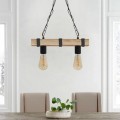 Vero Megapap wooden ceiling light in natural - black color 40x8x65cm.