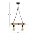 Vero Megapap wooden ceiling light in natural - black color 40x8x65cm.
