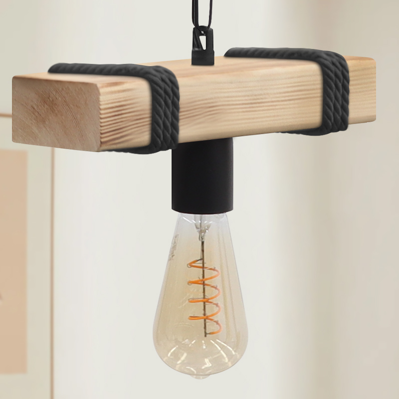 Vero Megapap wooden ceiling light in natural - black color 25x8x65cm.