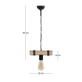 Vero Megapap wooden ceiling light in natural - black color 25x8x65cm.