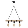 Vero Megapap wooden ceiling light in natural - black color 50x8x65cm.