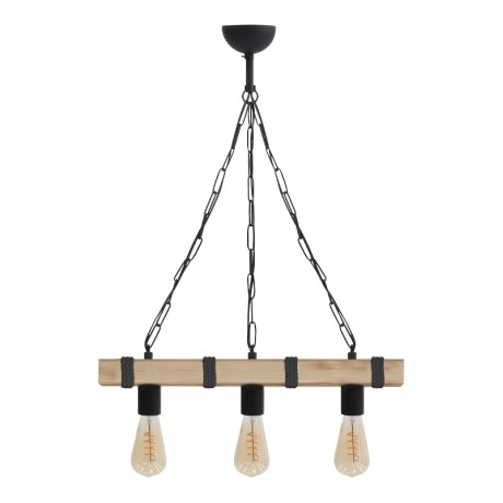 Vero Megapap wooden ceiling light in natural - black color 50x8x65cm.