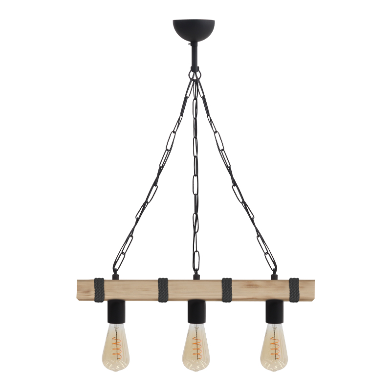 Vero Megapap wooden ceiling light in natural - black color 50x8x65cm.