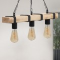 Vero Megapap wooden ceiling light in natural - black color 50x8x65cm.