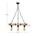 Vero Megapap wooden ceiling light in natural - black color 50x8x65cm.