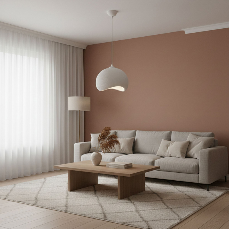Yontu Megapap E27 fiberglass ceiling lamp in white color 34x29x120cm.