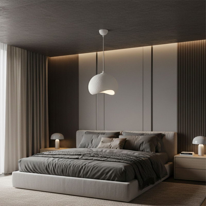 Yontu Megapap E27 fiberglass ceiling lamp in white color 34x29x120cm.