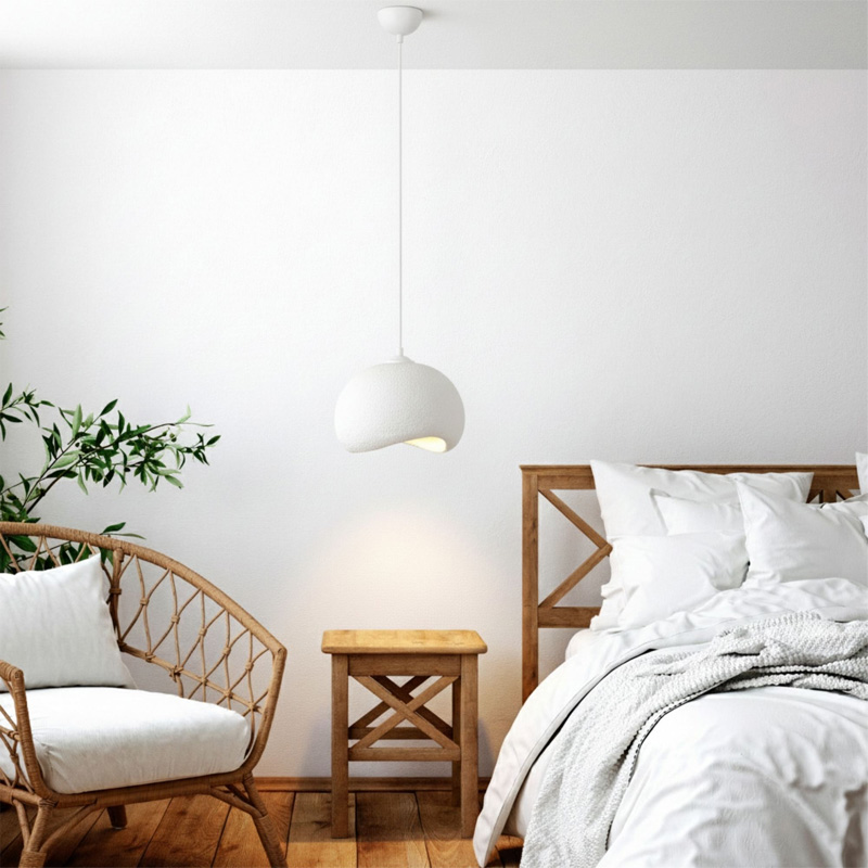 Yontu Megapap E27 fiberglass ceiling lamp in white color 34x29x120cm.