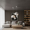 Yontu Megapap E27 fiberglass ceiling lamp in white color 34x29x120cm.