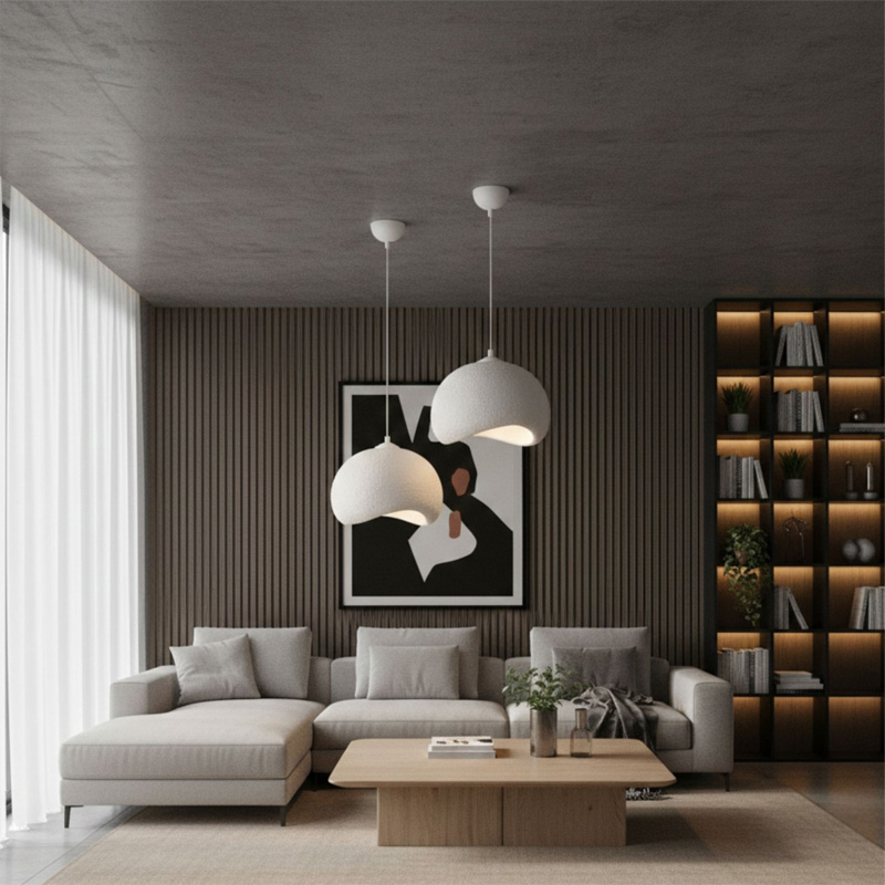 Yontu Megapap E27 fiberglass ceiling lamp in white color 34x29x120cm.