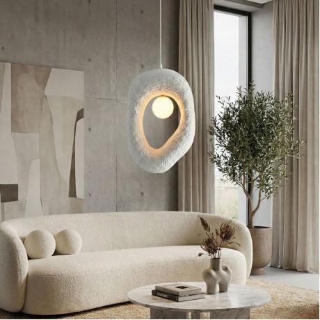 Zoga Megapap G9 fiberglass ceiling lamp in white color 30x12x90cm.