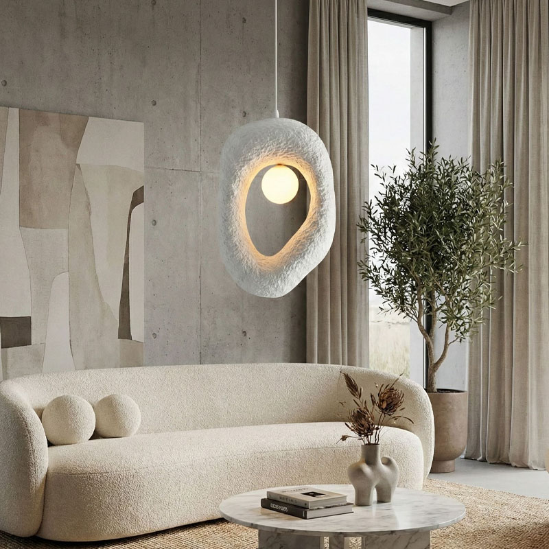 Zoga Megapap G9 fiberglass ceiling lamp in white color 30x12x90cm.