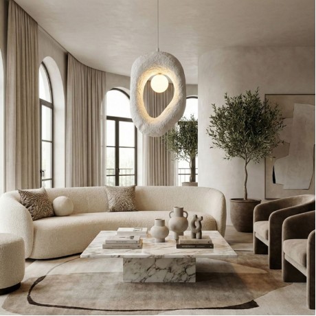 Zoga Megapap G9 fiberglass ceiling lamp in white color 30x12x90cm.