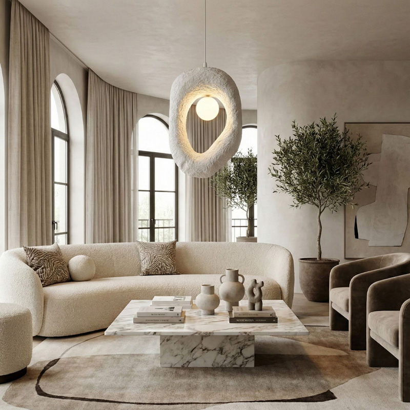 Zoga Megapap G9 fiberglass ceiling lamp in white color 30x12x90cm.