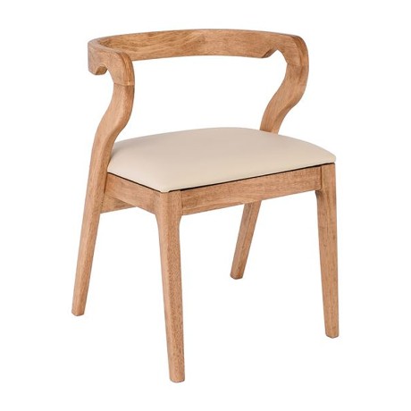 FRANKY Chair Natural, Pu Cream