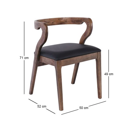 FRANKY Chair Walnut, Pu Black