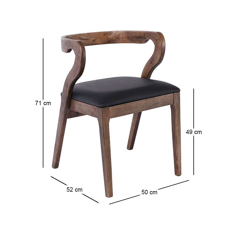 FRANKY Chair Walnut, Pu Black