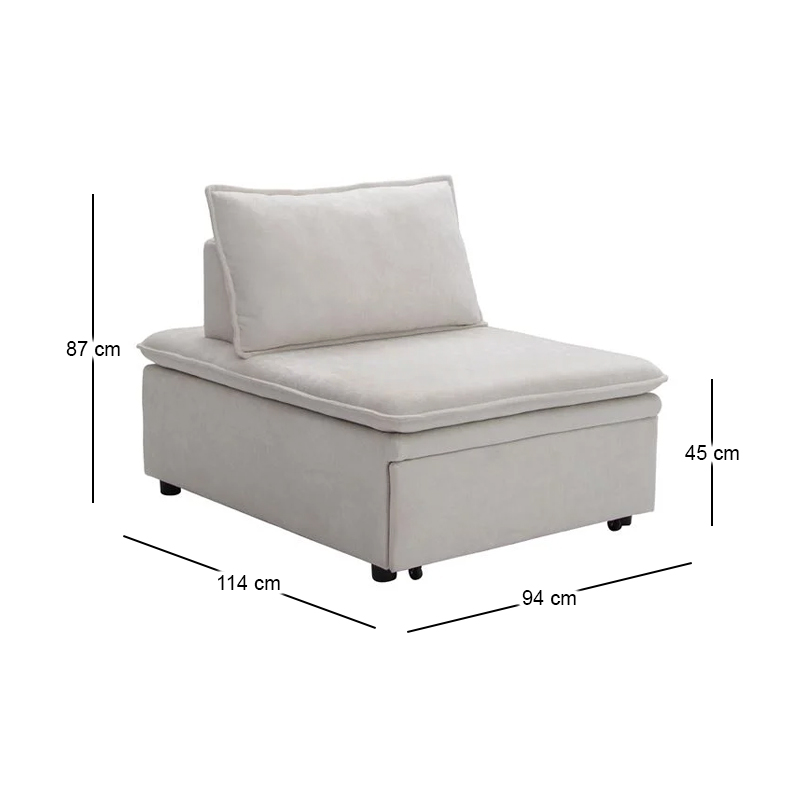 FRANNIE Chair Bed, Fabric Beige