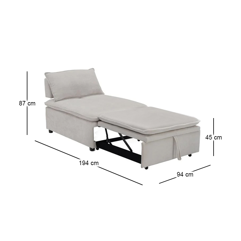 FRANNIE Chair Bed, Fabric Beige