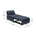 FRANNIE Chair Bed, Fabric Blue-Grey