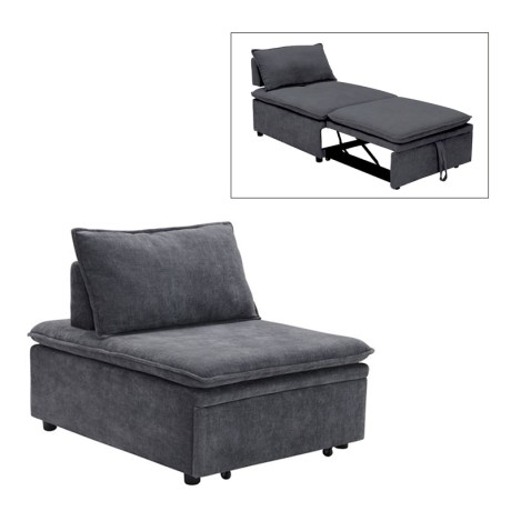 FRANNIE Chair Bed, Fabric Dark Grey
