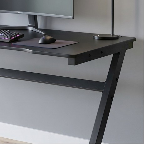 Γραφείο Gaming μεταλλικό - MDF χρώμα μαύρο 120x60x75εκ.