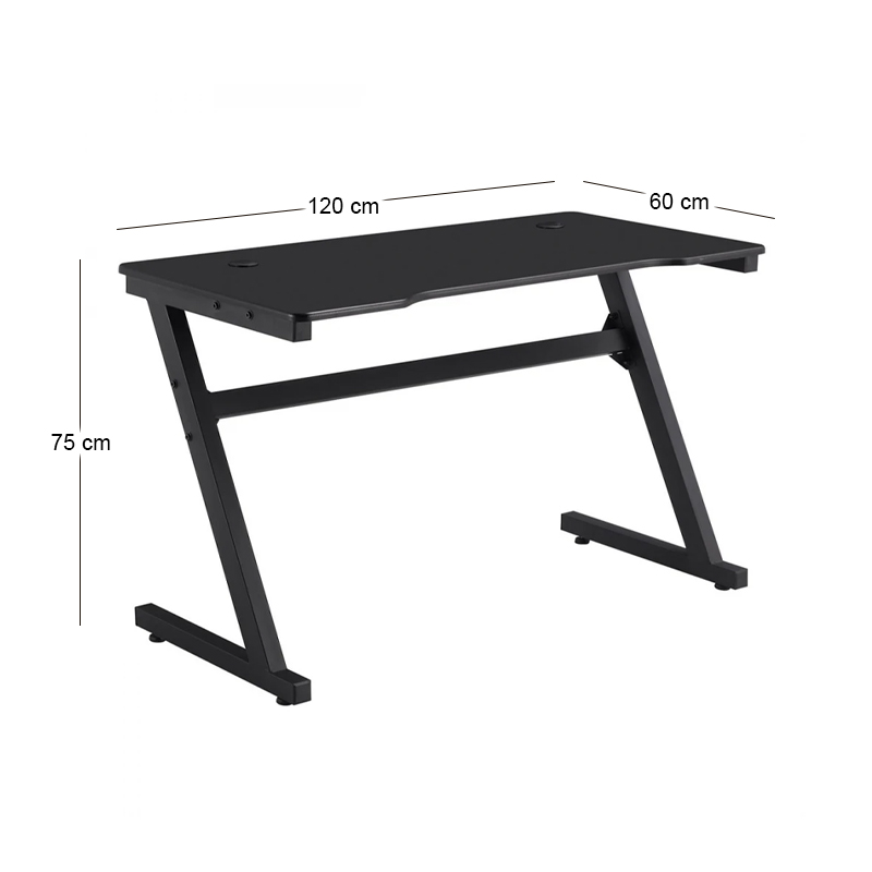 GAMING Desk 120x60cm MDF/Metal Black