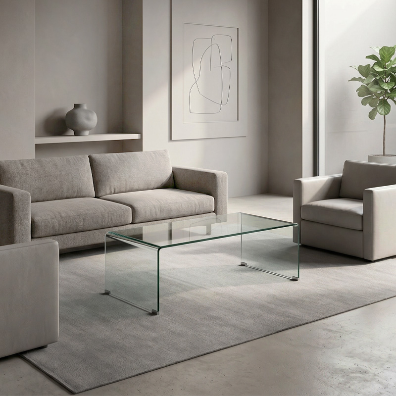 GLASSER Clear Coffee Table 120x60x40cm