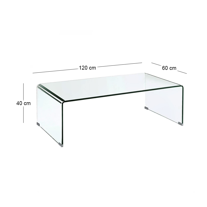 GLASSER Clear Coffee Table 120x60x40cm