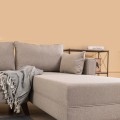 Bella Megapap fabric right corner sofa in cream color 275x165x85cm.