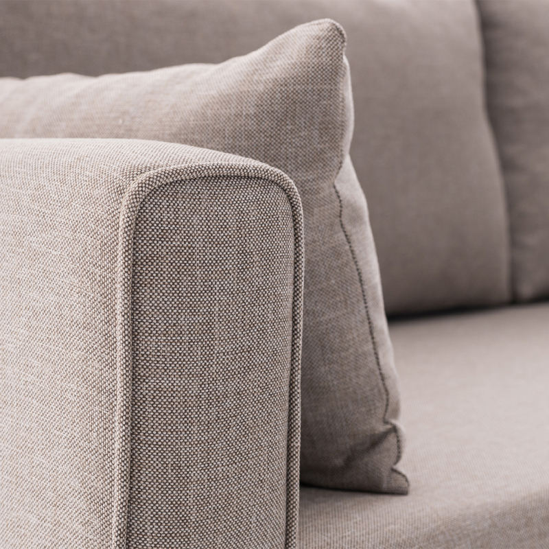 Bella Megapap fabric right corner sofa in cream color 275x165x85cm.