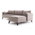 Bella Megapap fabric right corner sofa in cream color 275x165x85cm.