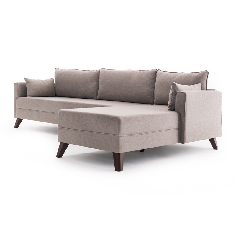 Bella Megapap fabric right corner sofa in cream color 275x165x85cm.