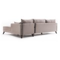 Bella Megapap fabric right corner sofa in cream color 275x165x85cm.