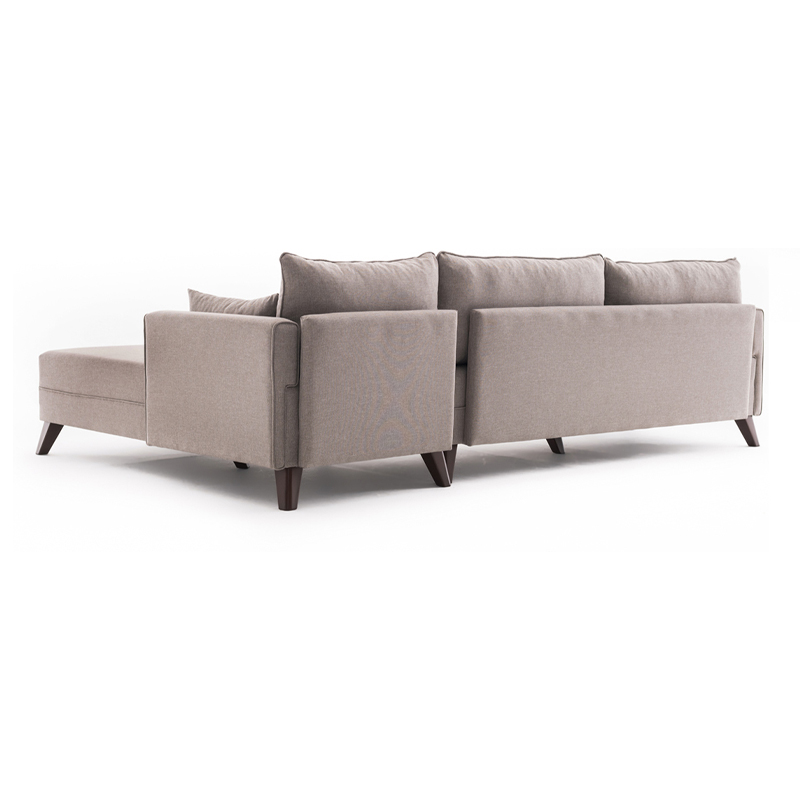 Bella Megapap fabric right corner sofa in cream color 275x165x85cm.