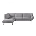 EMERALD Left Facing Corner Sofa Grey Corduroy Fabric