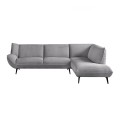 EMERALD Right Facing Corner Sofa Grey Corduroy Fabric