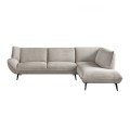 EMERALD Right Facing Corner Sofa Beige Corduroy Fabric
