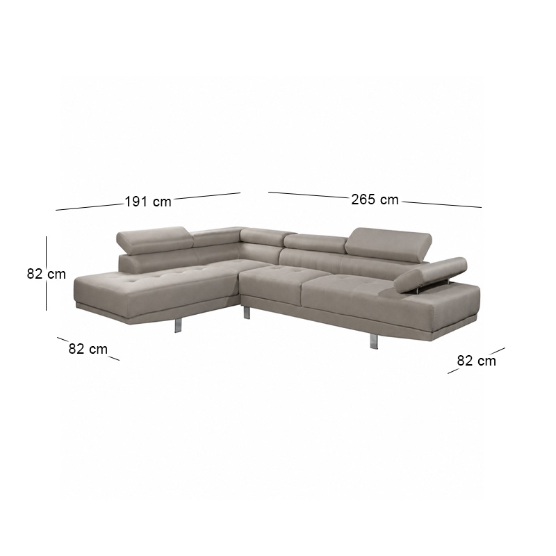 SECTOR Left Facing Corner Sofa Fabric Beige