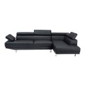 SECTOR Right Facing Corner Sofa Pu Black