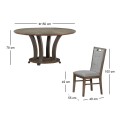 GORDON Set (Table D150+6 Chairs) Antique Grey Walnut, Fabric Grey