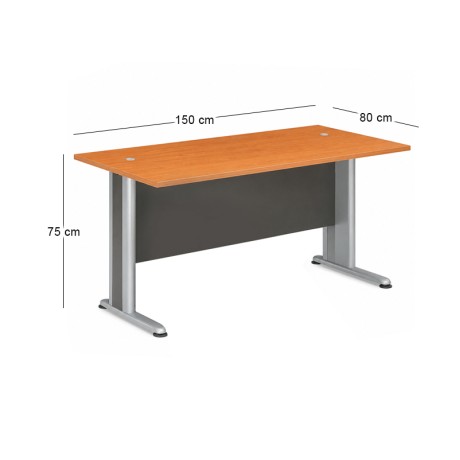 Basic professional office in dark grey - cherry color 150x80x75cm.