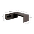 ADVANCE Desk Left 180x160cm Dark Walnut/Grey