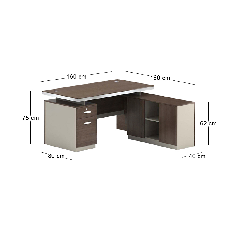 CONCEPT Reversible Desk 160x160cm Walnut/Beige