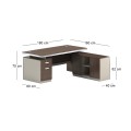 CONCEPT Reversible Desk 180x160cm Walnut/Beige
