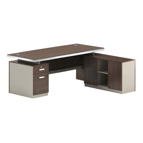 CONCEPT Reversible Desk 200x160cm Walnut/Beige
