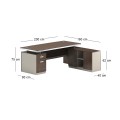 CONCEPT Reversible Desk 200x160cm Walnut/Beige