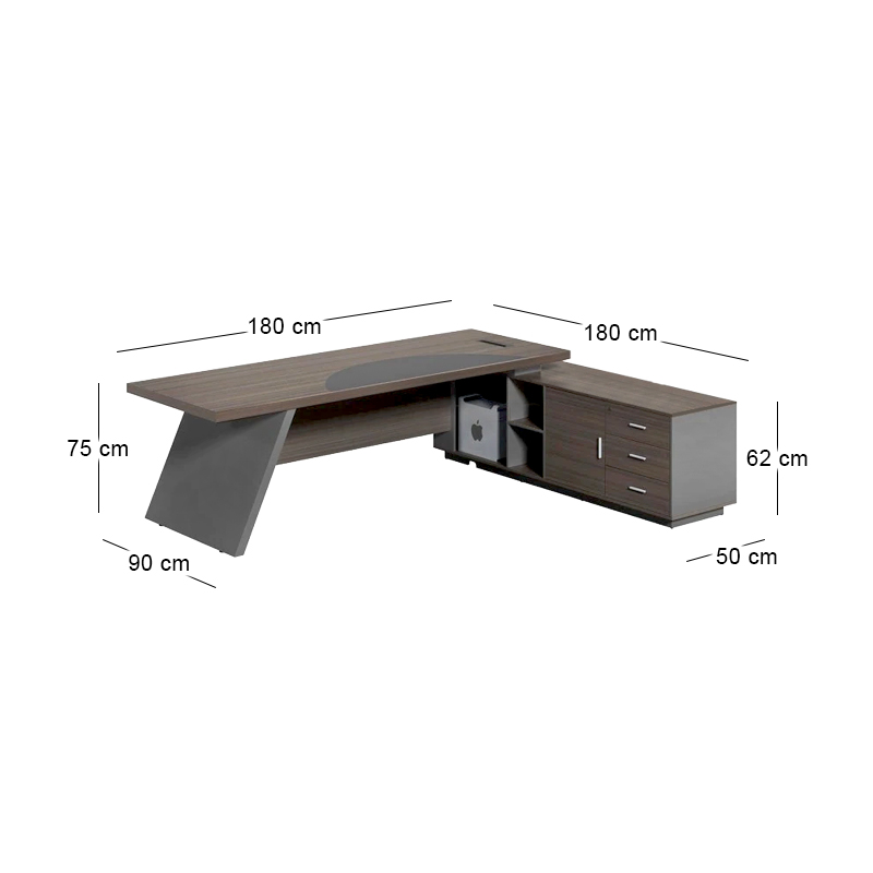 MASTER Desk (RIGHT) 180x180cm Grey Walnut