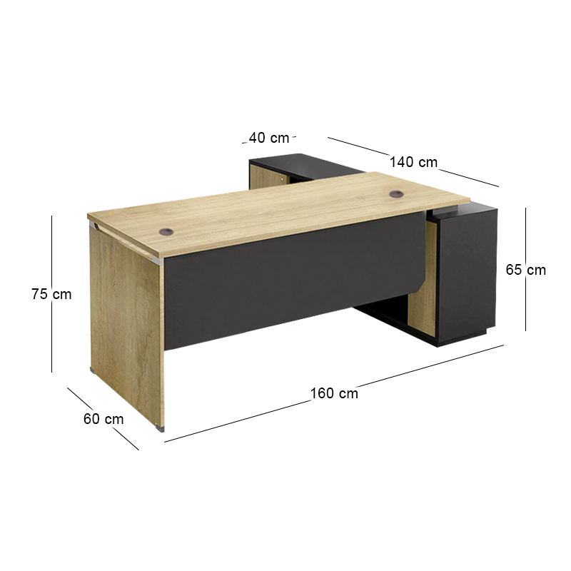 PROJECT Desk (LEFT) 160x140x75cm Sonoma/Grey